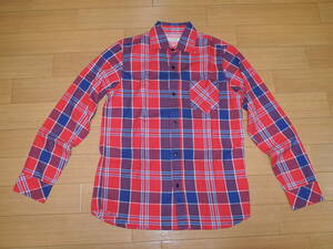  new goods gai Gin meidoGAIJIN MADE check shirt S red series is lilac nHRM