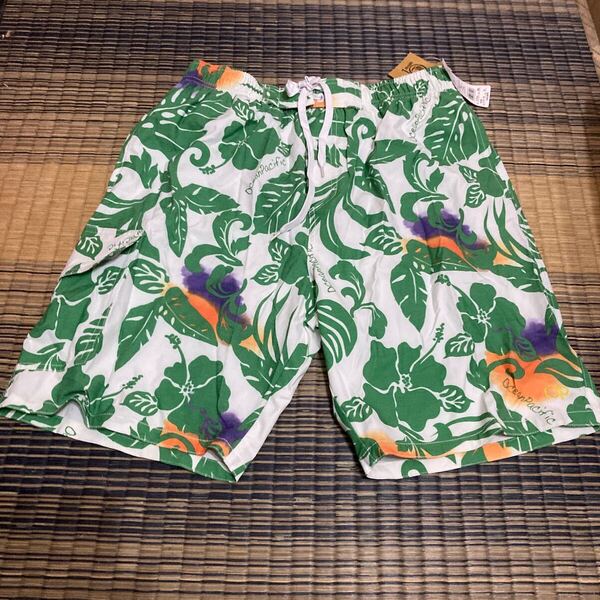 (オーシャンパシフィック) OCEAN PACIFIC メンズ レギュラートランクス ゴムウエスト サーフパンツ 花柄 GRN グリーン