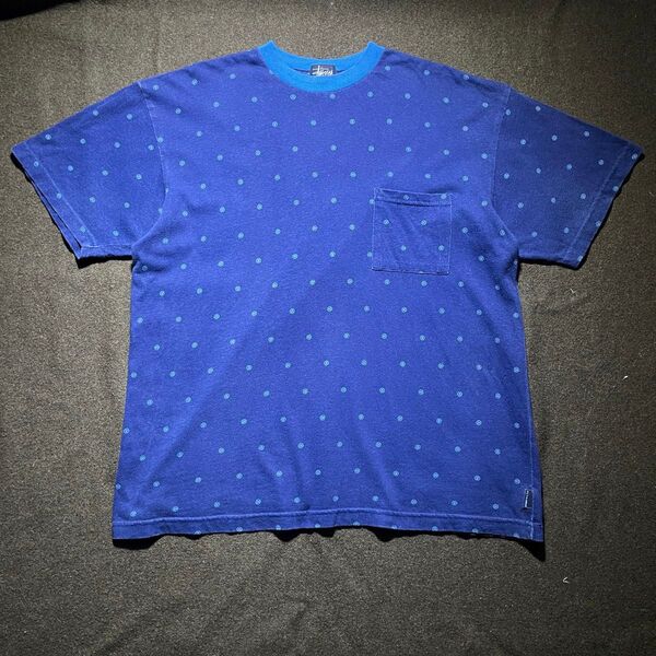 80s-90s USA製 OLD STUSSY 総柄 Tシャツ M
