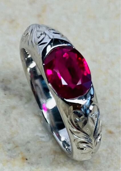 (PP-271)PTオーバルミックスカットルビーリング(1,25ct)ルビー込み重量8,80g