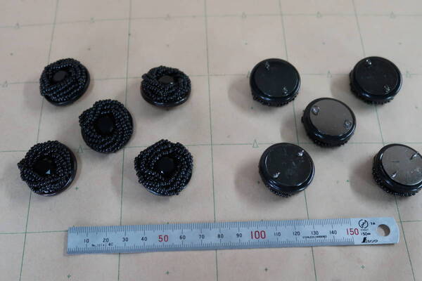 ベース 金属 ビーズ加工 ボタン 30mm 10個