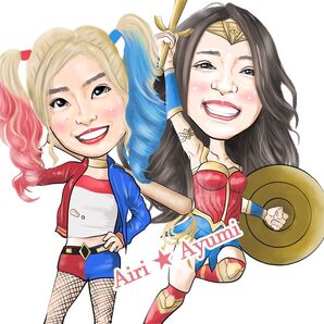 愛らしくてそっくりな似顔絵★修正回数無制限★データ贈呈★衣装・ポーズ指定無料★