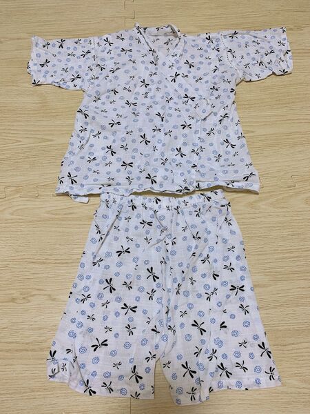 甚平 白 とんぼ柄 110