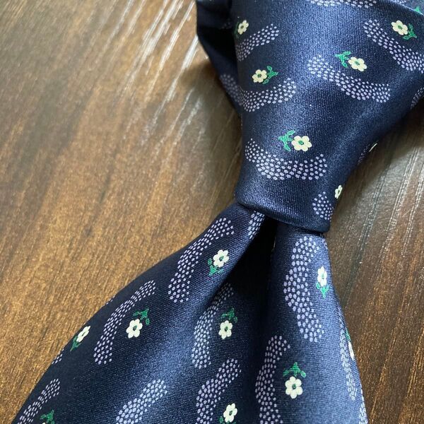 S.T.Dupont デュポン ネクタイ ネイビー 花柄