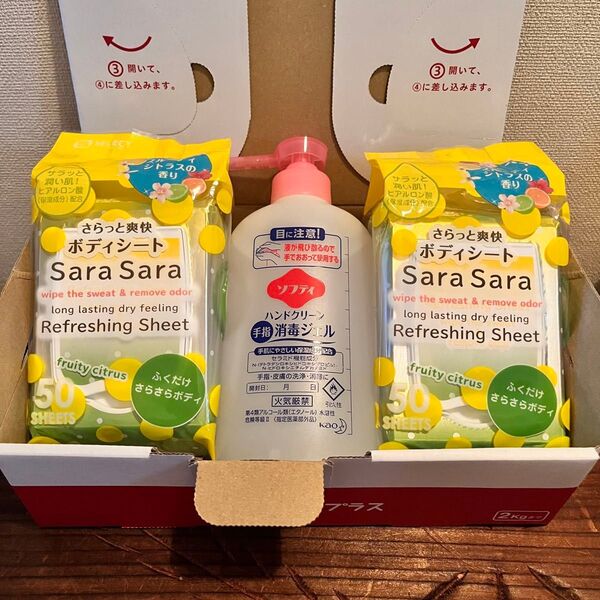 ★クーポン利用で500円OFF!ソフティ ハンドクリーン 消毒ジェル & ボディシート(100シート)シトラス