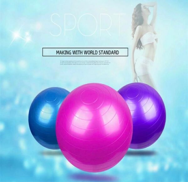 バランスボール ジム ヨガ フィットネス 55cm ストレッチ 背筋 運動 体幹トレーニング 筋トレ ダイエット ピンク