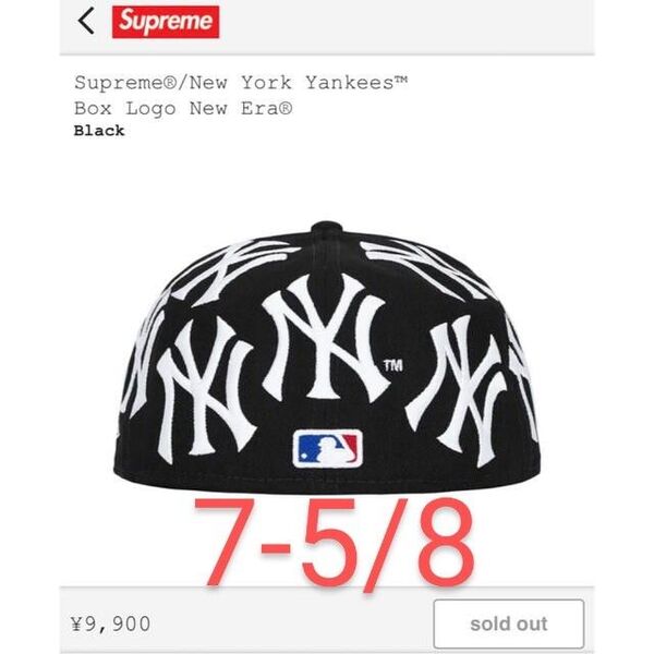 21AW Supreme New York Yankees Box Logo New Era