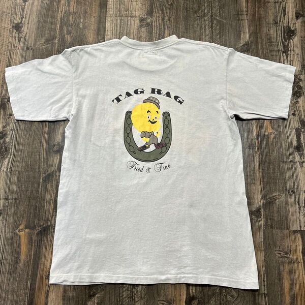 TAG RAG 希少ヴィンテージ90s オールドプリント アメリカ製レアTシャツ サイズM カラー/薄グレー