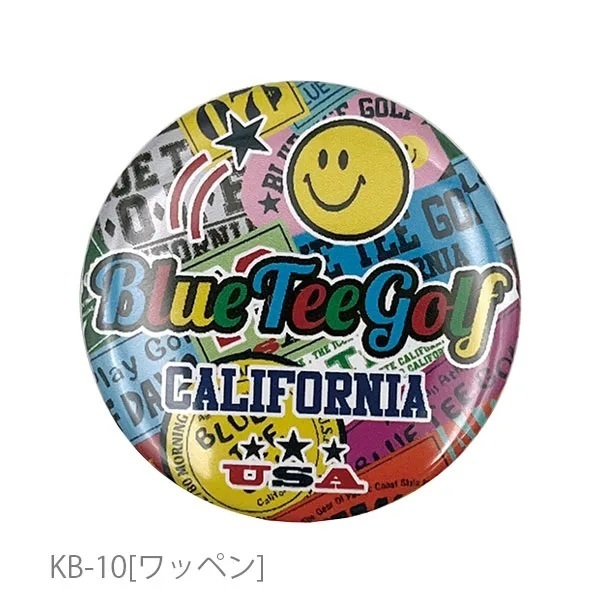 10③: 送料無料【KB-10(ワッペン) 】ブルーティーゴルフ 缶バッヂマーカー 【AC-022】BLUE TEE GOLF CALIFORNIA