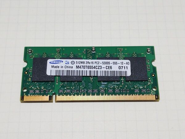 ノートPC用メモリ DDR2 512MB×1枚