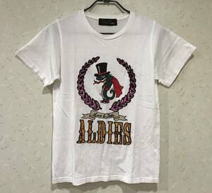 アールディーズ aldies A1020818 ベロア刺繍 スネークマン プリント 半袖Tシャツ XS　 BJAI.G