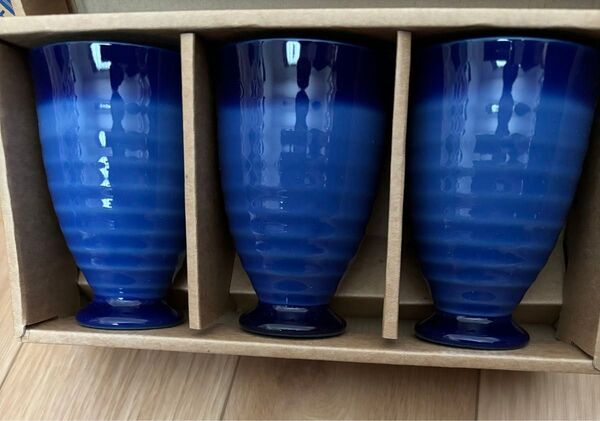 値下げ 新品 藍色 フリーカップ 湯呑み
