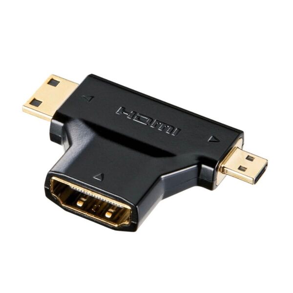 新品 未開封 HDMIオスコネクタ ミニHDMIオス マイクロHDMIオスコネクタ 変換 アダプタ ブラック AD-HD11MMC