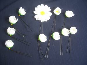 hair accessory *. flower motif U pin hair ornament / Margaret * used kb607