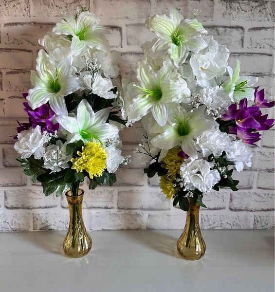 造花仏花 お彼岸 初盆 仏壇 お墓飾り お供え花一対