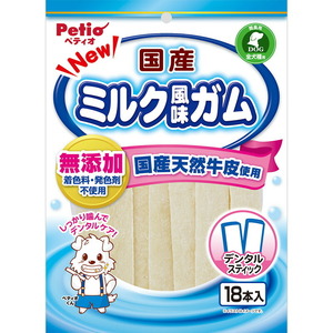 (まとめ買い)ペティオ NEW国産ミルク風味ガム スティック 18本入 犬用おやつ 〔×10〕