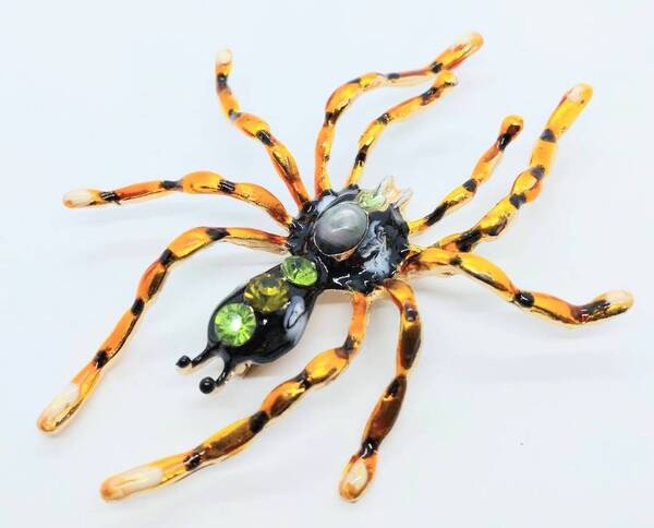 送料無料 クモ スパイダー 蜘蛛 ブローチ 不気味 手についたが最後 バッジ バッヂ アメリカン雑貨 スマアク