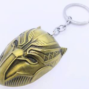 送料無料 ブラックパンサー Aゴールド アメコミ いい意味で最強の悪 キーリング キーホルダー アメリカン雑貨 スマアク