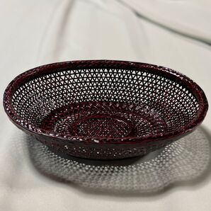 九藍 久留米 藍胎漆器 竹籠 竹製 菓子鉢