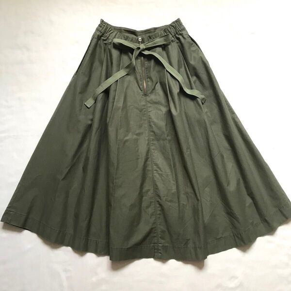 HYSTERIC GLAMOUR ヒステリックグラマー ロングスカート コットン カジュアル カーキ M相当