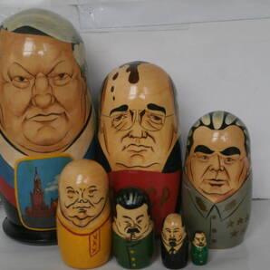 ★ マトリョーシカ 人形 歴代大統領 指導者 ロシア ソ連 工芸品 民芸品 USSR 最大高さ22㎝ 自宅保管品