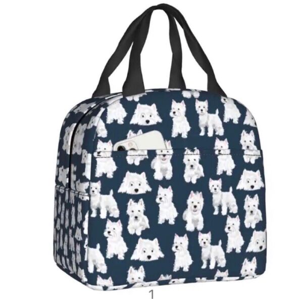 sale☆犬柄 保温保冷バッグ ウエストハイランドホワイトテリア 総柄 ②