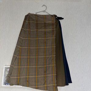 巻きスカート風ゴムスカート オータムチェック