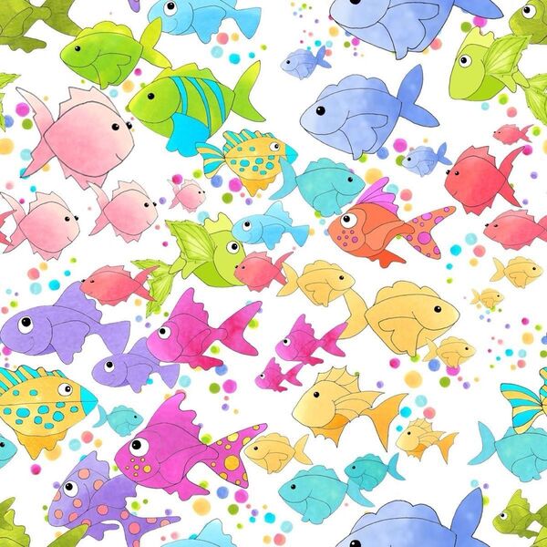 ロラライハリス生地 Happy Fish110×45