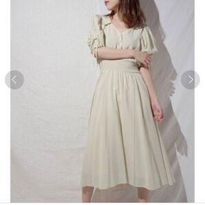 ボリュームスリーブシャーリングシャツワンピース