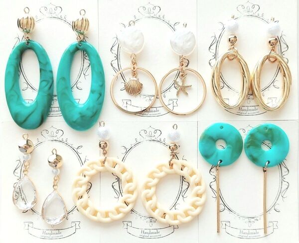 ハンドメイドピアス/イヤリング セット
