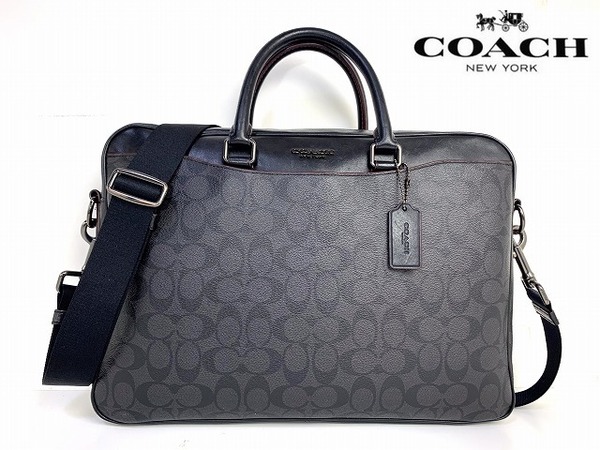 良品★送料無料★完売モデル コーチ COACH メンズ ベケット シグネチャー 2WAY ビジネスバッグ ブリーフ ショルダーバッグ 72984