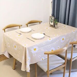 137*225cm_ベージュ テーブルクロス テーブルカバー 撥水 防水 防油