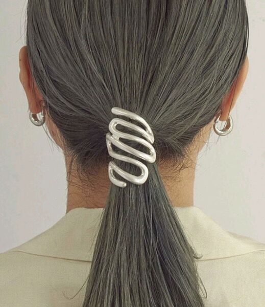 シルバーヘアーカフ ニュアンス 韓国ヘアアクセサリー 可愛い ヘアクリップ 韓国ファッション ヘアアクセサリー ヘアピン つや消し