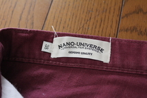 【nano・universe】ナノ・ユニバース　コットンパンツ　綿パン　スリム　ブランド古着　バーガンディ　メンズ　38_画像7