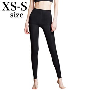 バンビウォーター 着圧レギンス ハイウエスト レギンス 着圧 タイツ XS S 黒 ヒップアップ 骨盤ケア