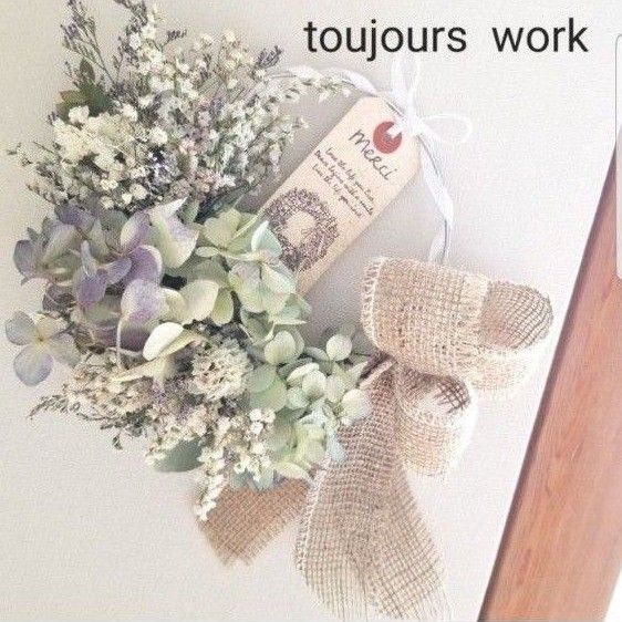 サマーリース◇紫陽花リース◇ハーフリース