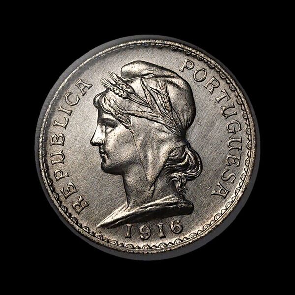 ポルトガル 1エスキュード銀貨 1916年