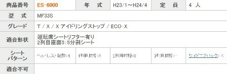 MRワゴン シートカバー MF33S クラッツィオ キルティング タイプ ES-6000 シート 内装 MRワゴン シートカバー MF33S クラッツィオ キルティング タイプ ES-6000 シート 内装