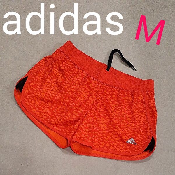 【超美品】 adidas アディダス ランニングパンツ ショートパンツ インナーパンツ付き レディースM ジョギング マラソン