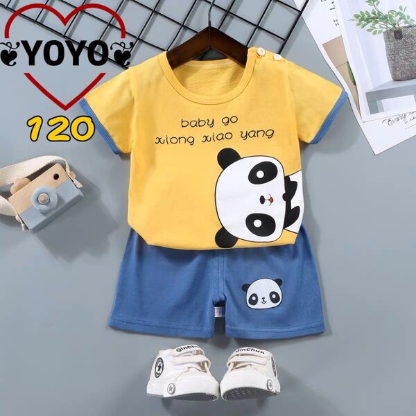 新品匿名配送 キッズセットアップ 半袖Tシャツ ハーフパンツ 遊び服 部屋着 120