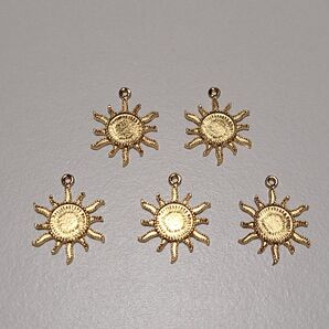 【アウトレット品】太陽 ソレイユ ミール皿 レジン枠 チャーム 5個セット 01