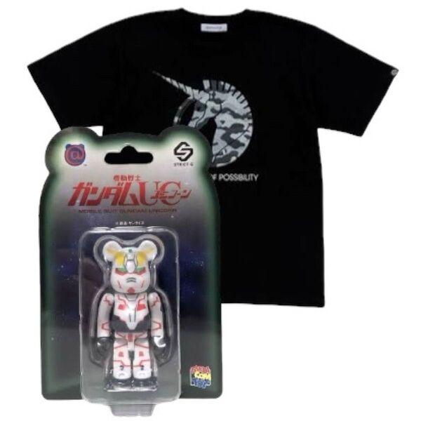 ベアブリック 100% ガンダムUC ユニコーン + Tシャツ セット