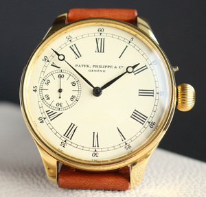 下取＆値引き交渉あり 1863年 パテックフィリップ懐中時計ムーブメント使用カスタム腕時計 白文字盤 フルエングレービング