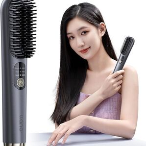 ヒートブラシ コードレス 充電式ヘアアイロン ミニブラシアイロン マイナスイオン 174g ブラシ型 MCH加熱 ホワイト