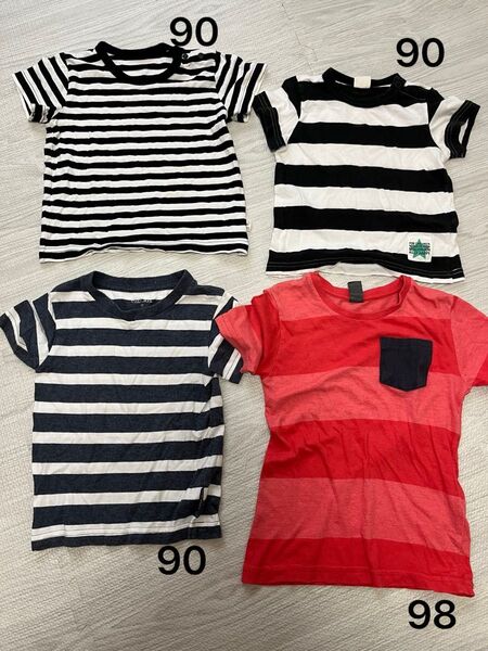ベビー ボーダーTシャツ 4枚セット 90〜100㎝