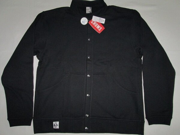 ★新品 CHUMS チャムス Full Snap Hurricane Top フルスナップハリケーントップ XXL ブラック 黒 ボタン スウェット カーディガン 裏起毛★