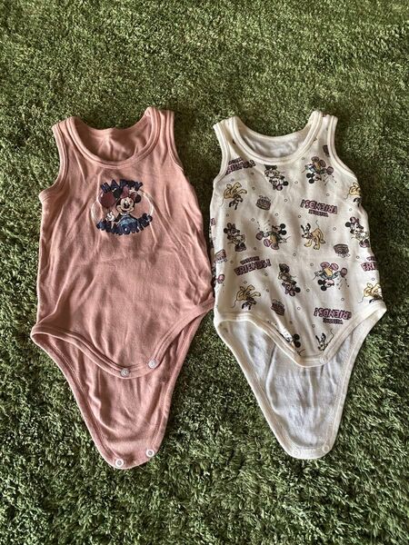 女児 ロンパース下着 ミニー2枚セット ベビー肌着