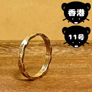香港 コインリング 【11号】即購入○ ヴィンテージ アクセサリー ゴールド カラー リング ハンドメイド