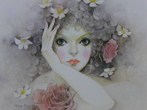 Milano Fujita, Flower Maiden, Rare art book, New high-quality frame included, In good condition, postage included, Artwork, Painting, Portraits