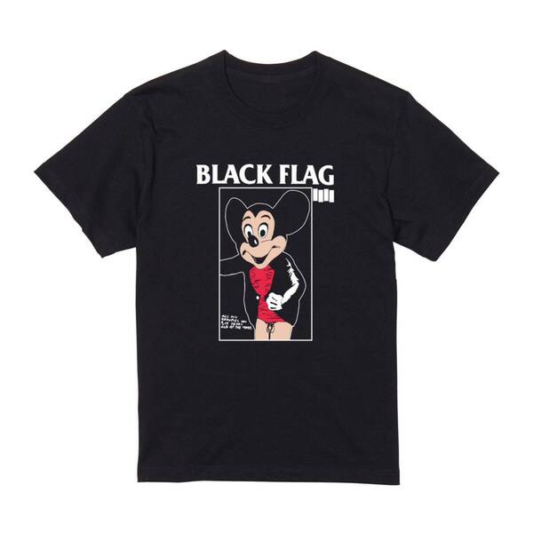 送料込み BLACK FLAG ブラックフラッグTシャツ 黒Lサイズ 面白い おもしろ ネズミ パンク パンクアーティスト ストリート しっかり生地
